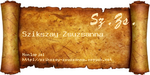Szikszay Zsuzsanna névjegykártya